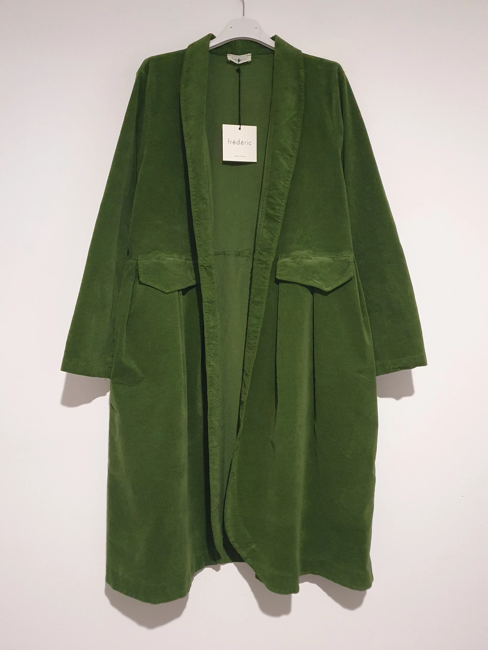 Women's Natural Cotton Velvet Coat Forest Green Women's Natural Cotton Velvet Coat