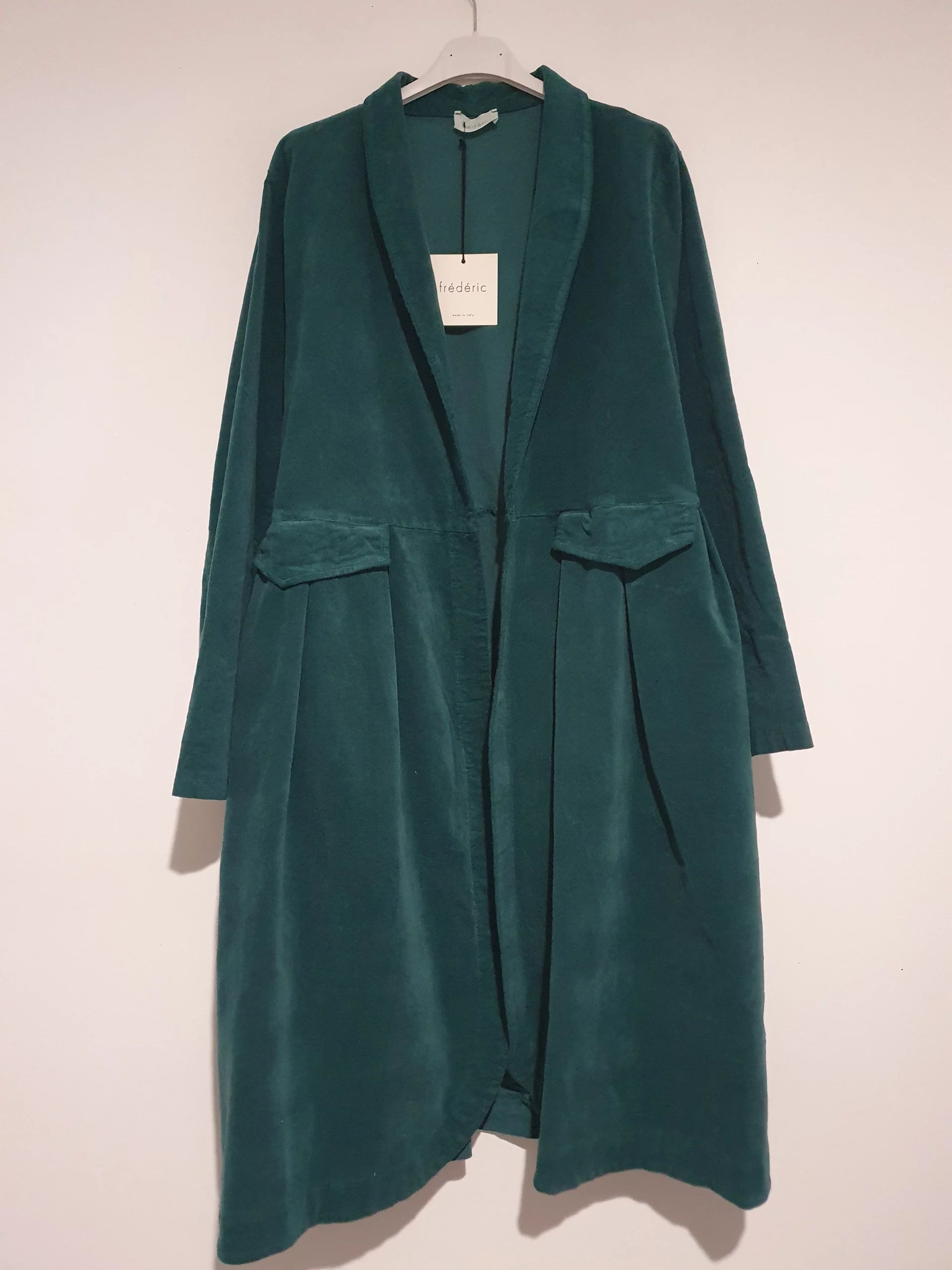 Women's Natural Cotton Velvet Coat Teal