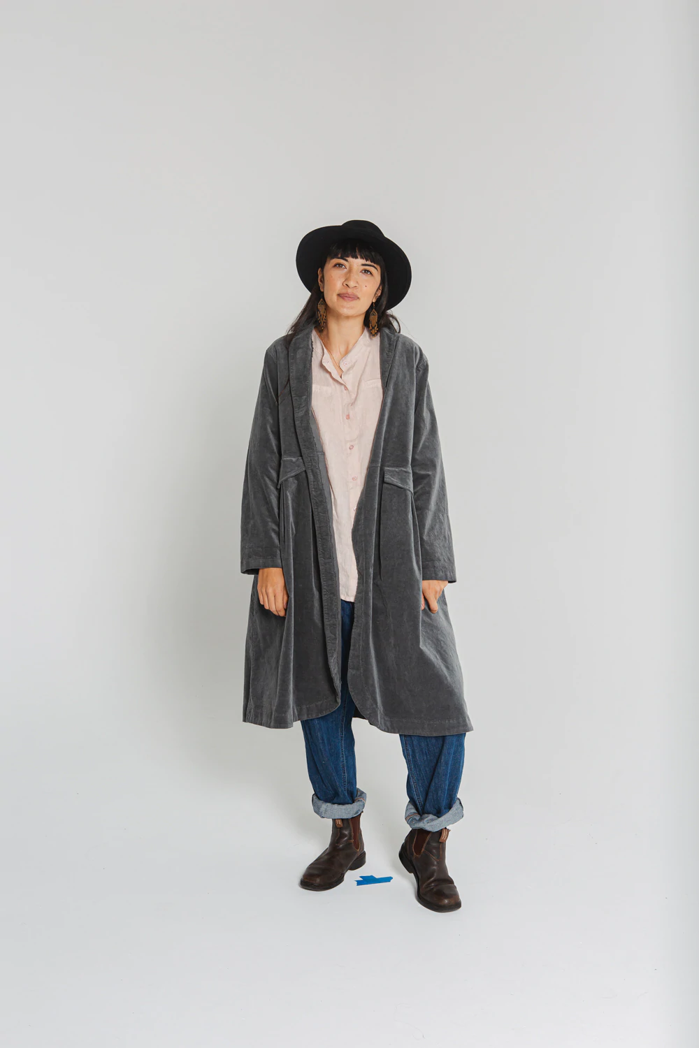 Women's Natural Cotton Stretch Velvet Coat - The Dressing Room NZ