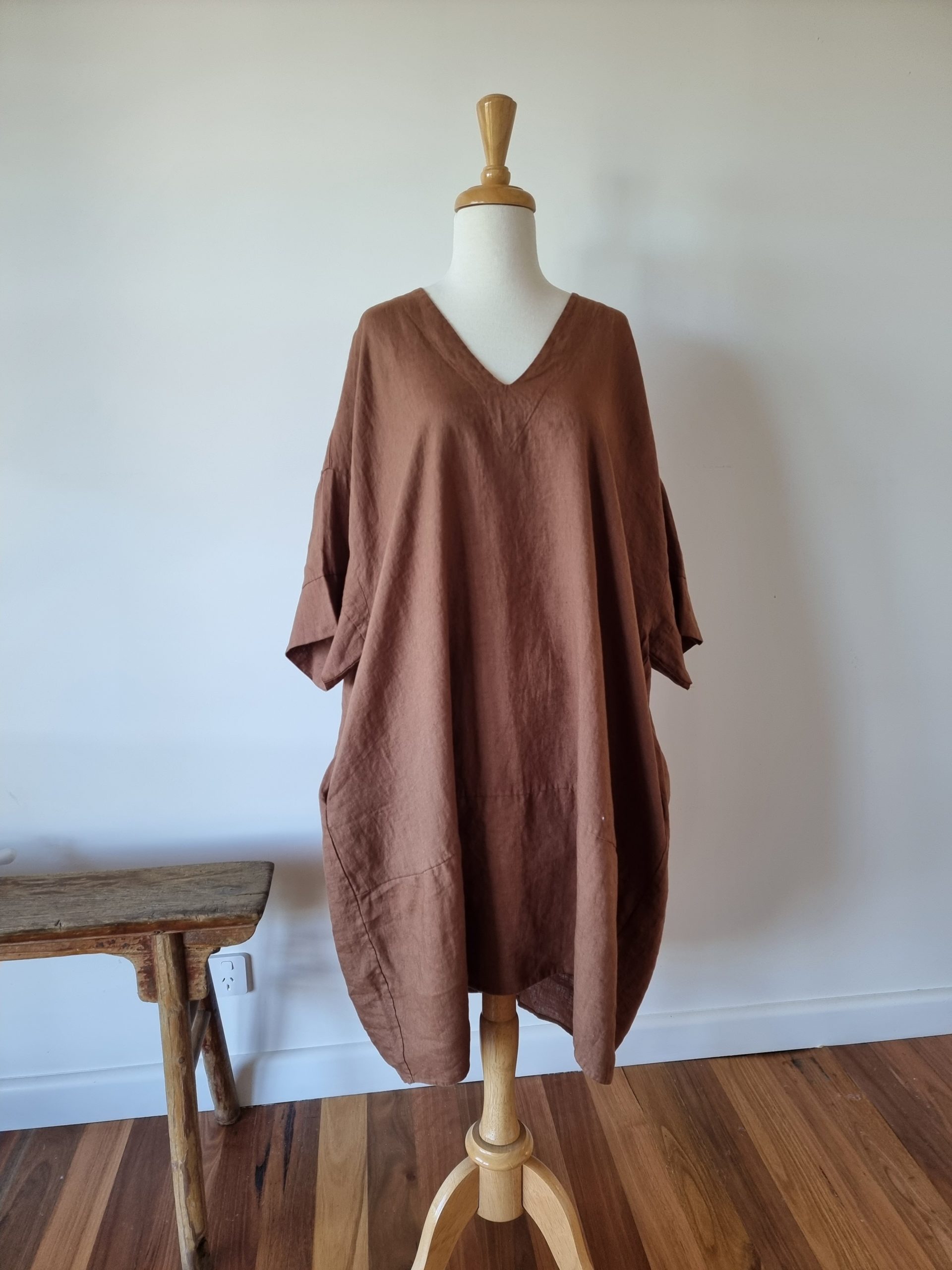 Natural Linen Oversized Tunic Dress 5