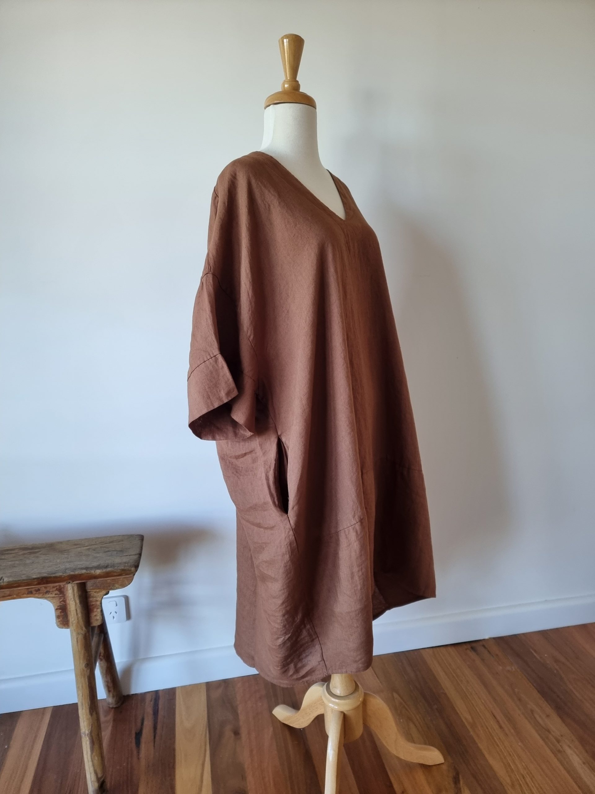 Natural Linen Oversized Tunic Dress 6