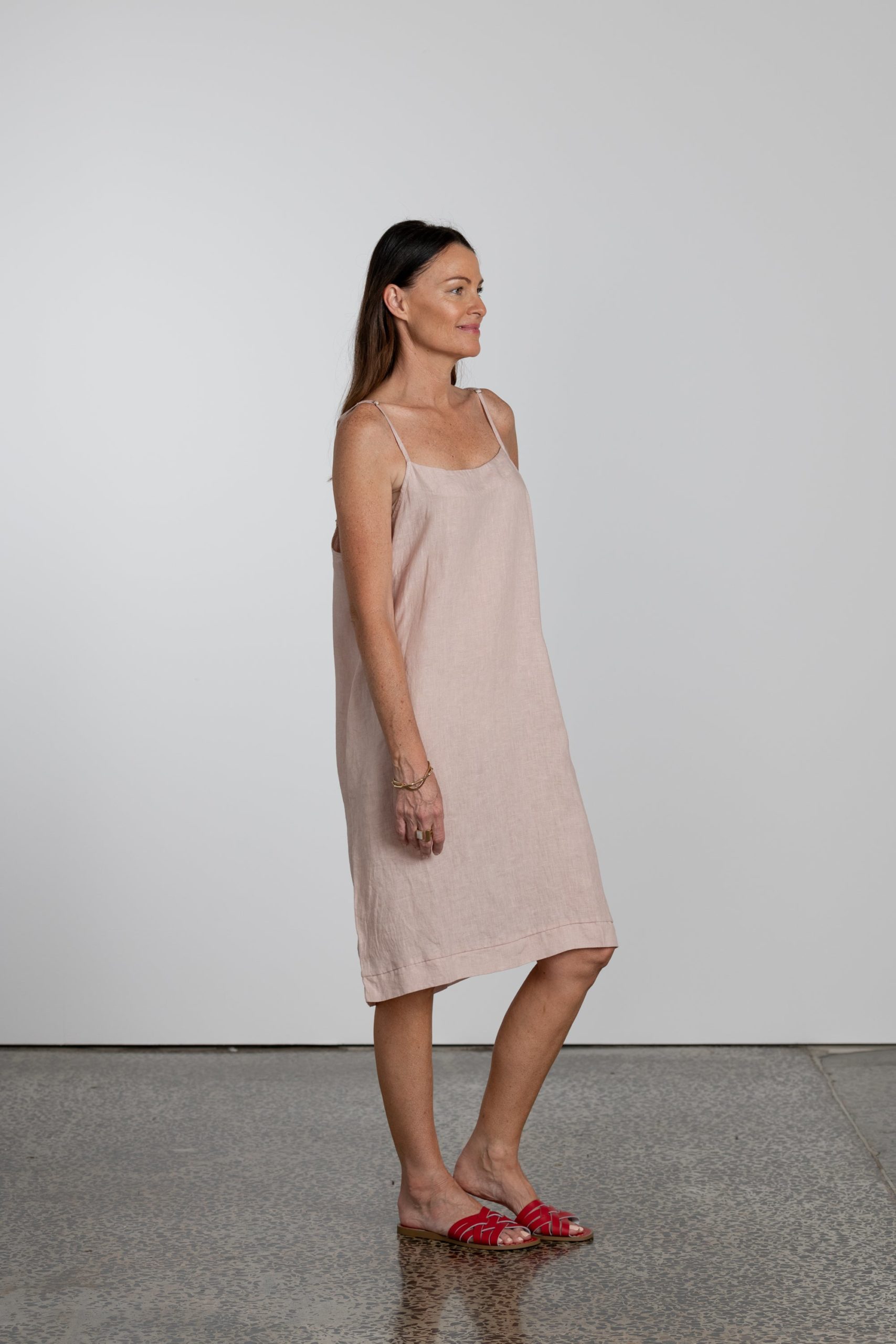 Women's Natural Linen Slip Dress Short 3 Women's Natural Linen Slip Dress Short