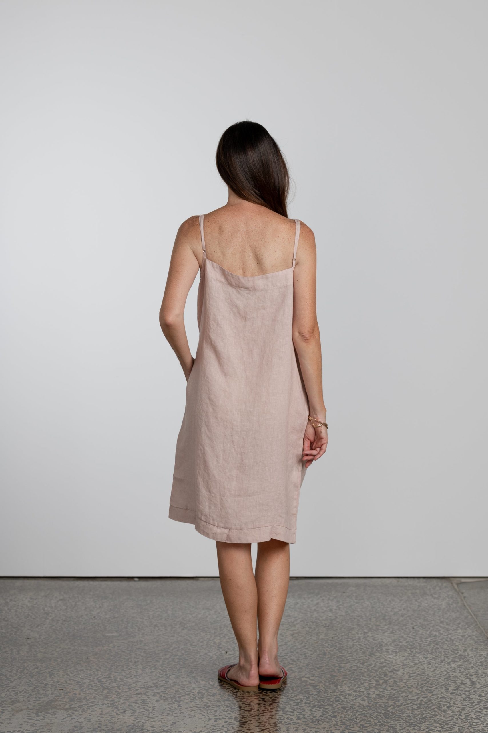 Women's Natural Linen Slip Dress Short 5 Women's Natural Linen Slip Dress Short