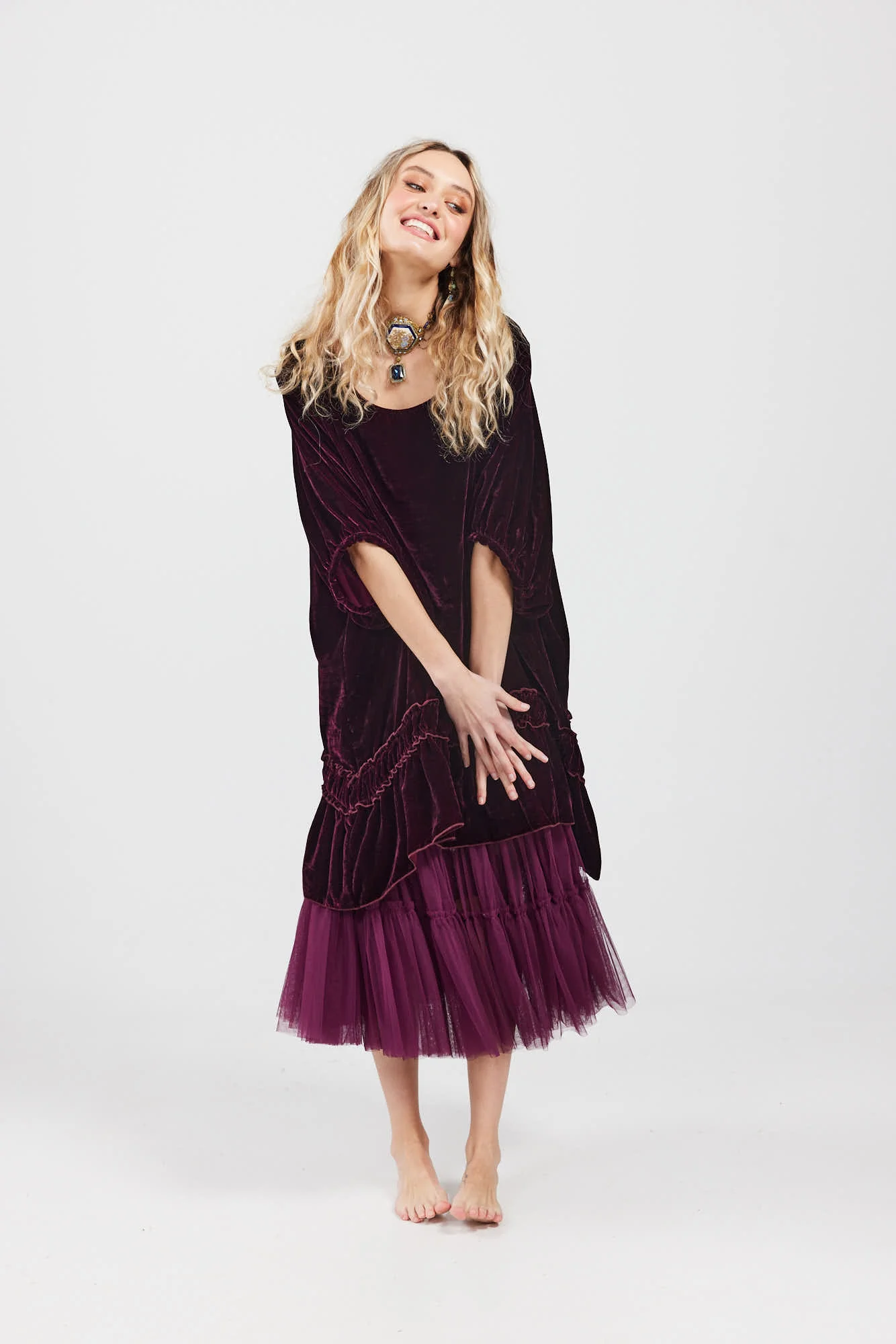 Miss Rose Sister Violet - Violette Dress Bordeaux